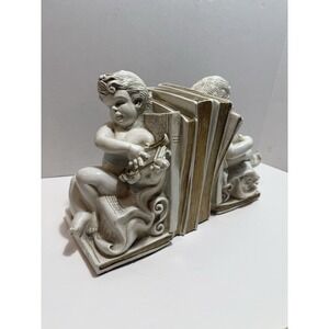 VTG‎ 1965 Bookend Set Plaster Cherub/Angel-Universal Statuary Corp.